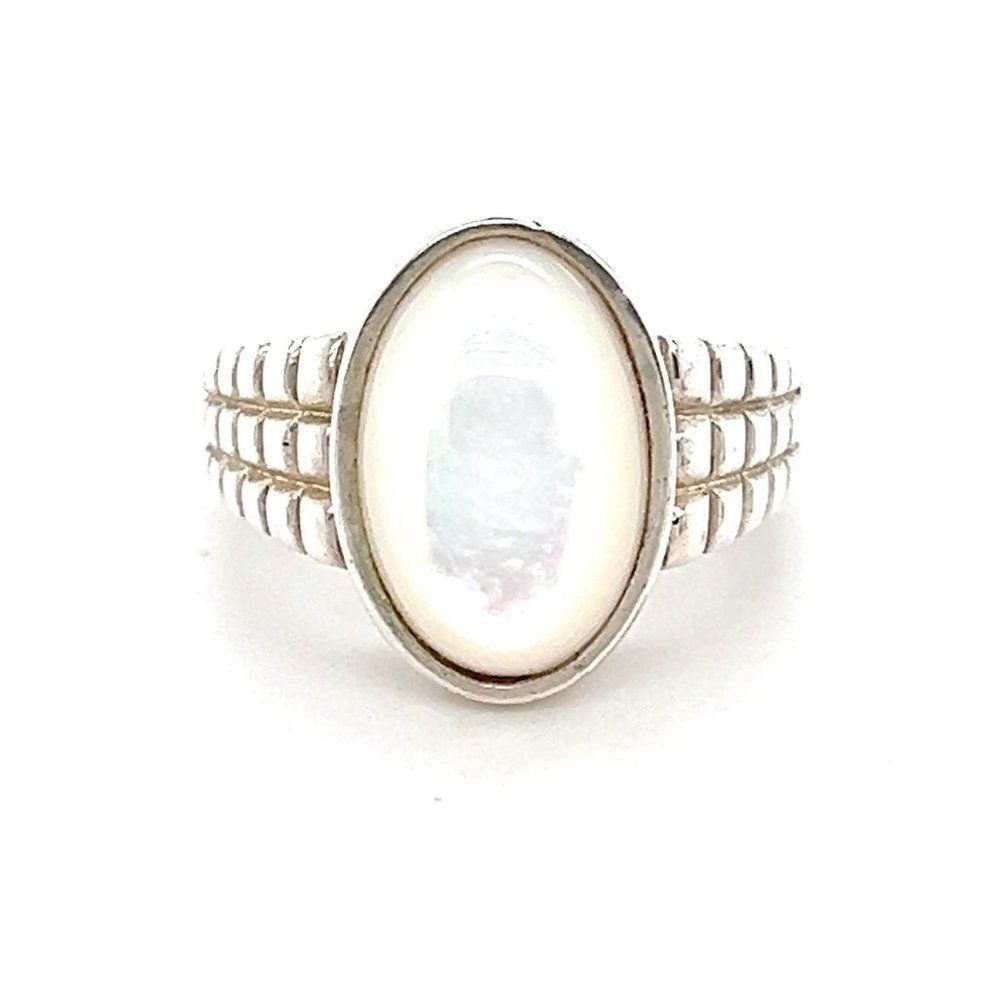Sterling Silver 925 Mother Of Pearl Ring